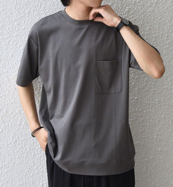 SHIPS any「SHIPS any:〈接触冷感/UVカット〉ソフト スムース リラックス ポケット Tシャツ◇」|Tシャツ・カットソー|