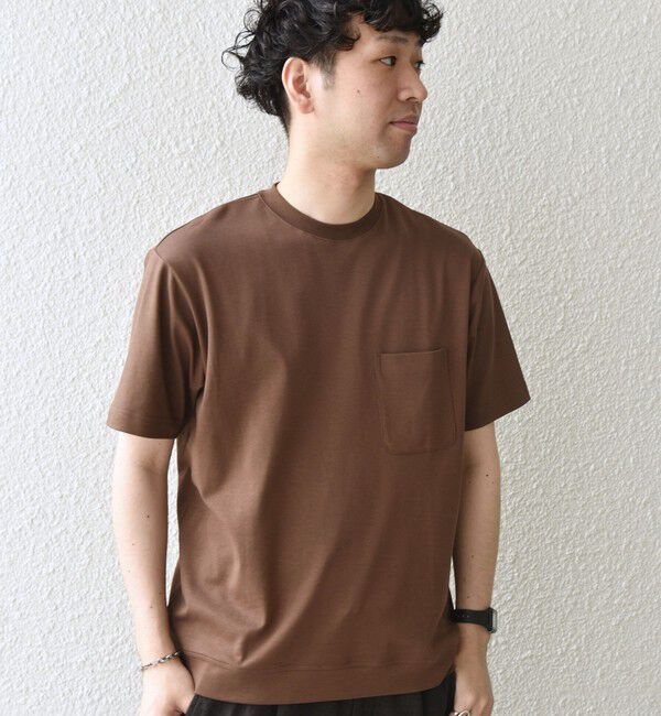 SHIPS any「SHIPS any:〈接触冷感/UVカット〉ソフト スムース リラックス ポケット Tシャツ◇」|Tシャツ・カットソー|