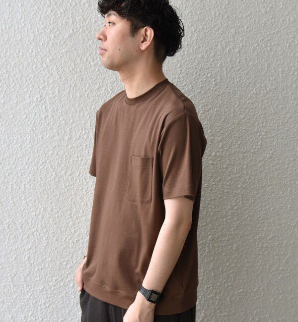 SHIPS any「SHIPS any:〈接触冷感/UVカット〉ソフト スムース リラックス ポケット Tシャツ◇」|Tシャツ・カットソー|