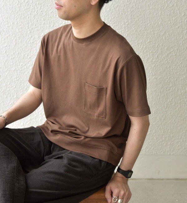 SHIPS any「SHIPS any:〈接触冷感/UVカット〉ソフト スムース リラックス ポケット Tシャツ◇」|Tシャツ・カットソー|