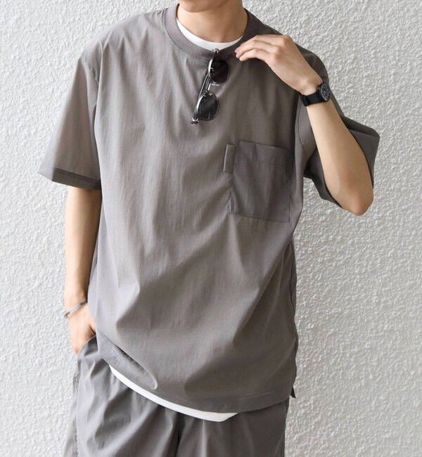 SHIPS any「SHIPS any:〈接触冷感/UVカット〉VEILICE リラックス クルーネック ポケット Tシャツ(セットアップ対応)◇」|シャツ・ブラウス|
