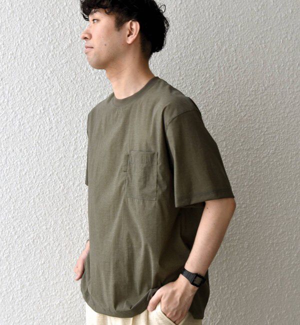 SHIPS any「SHIPS any:〈接触冷感/UVカット〉VEILICE リラックス クルーネック ポケット Tシャツ(セットアップ対応)◇」|シャツ・ブラウス|