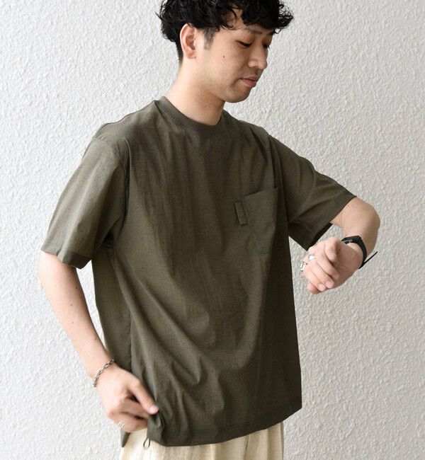 SHIPS any「SHIPS any:〈接触冷感/UVカット〉VEILICE リラックス クルーネック ポケット Tシャツ(セットアップ対応)◇」|シャツ・ブラウス|