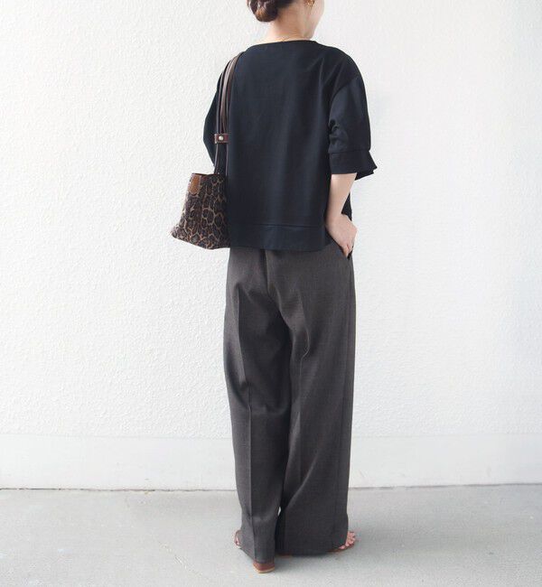 SHIPS for women「〈手洗い可能〉シアー コンビ 袖 タック デザイン プルオーバー」|Tシャツ・カットソー|