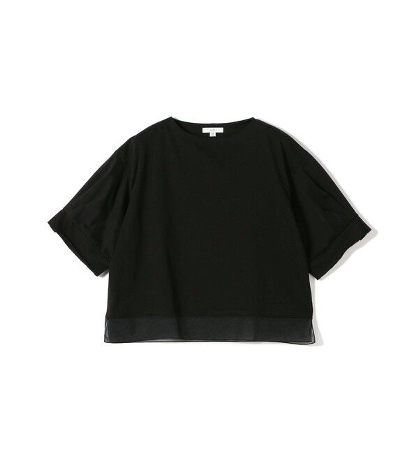 SHIPS for women「〈手洗い可能〉シアー コンビ 袖 タック デザイン プルオーバー」|Tシャツ・カットソー|