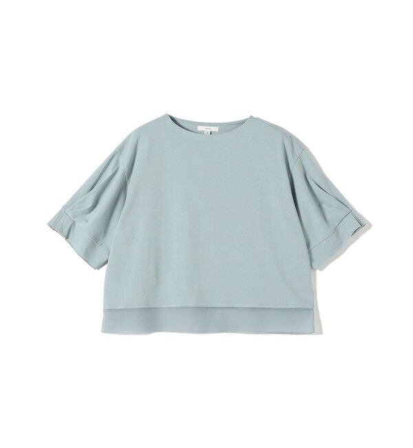 SHIPS for women「〈手洗い可能〉シアー コンビ 袖 タック デザイン プルオーバー」|Tシャツ・カットソー|