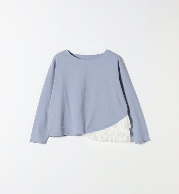 SHIPS any「《予約》SHIPS any:〈洗濯機可能〉レース ヘム アシンメトリー ロングスリーブ TEE」|Tシャツ・カットソー|