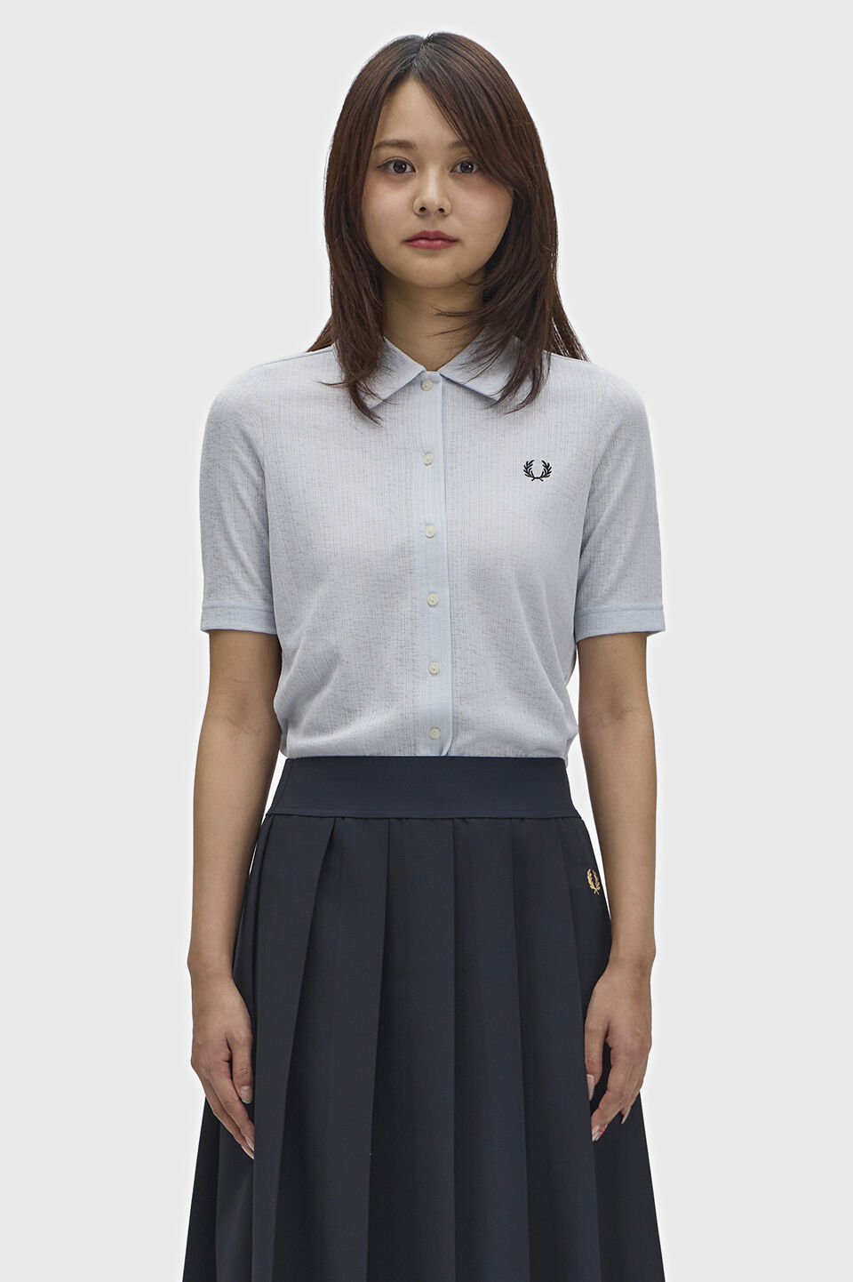 FRED PERRY 「Button Through Sheer Rib Polo Shirt／ボタンスルーシアーリブポロシャツ」|ポロシャツ|