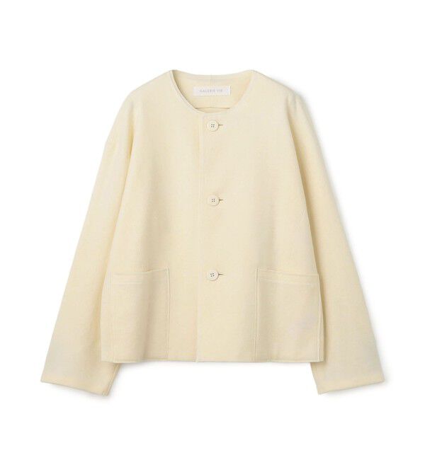 GALERIE VIE「【WEB先行予約】ウールミルドスムース ノーカラージャケット」|ノーカラージャケット|11 ホワイト