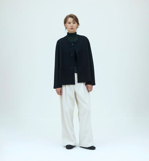 GALERIE VIE「【WEB先行予約】ウールミルドスムース ノーカラージャケット」|ノーカラージャケット|