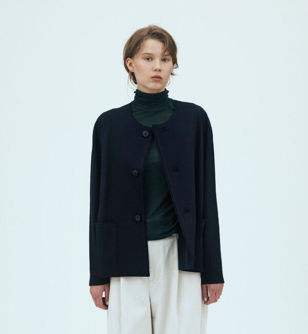 GALERIE VIE「【WEB先行予約】ウールミルドスムース ノーカラージャケット」|ノーカラージャケット|