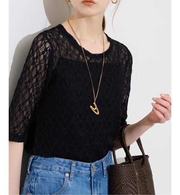 SLOBE IENA「ストレッチレースカットソー」|Tシャツ・カットソー|