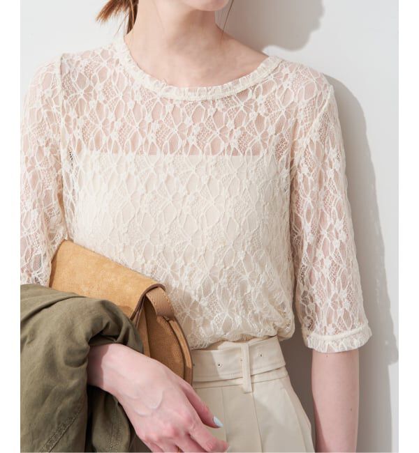SLOBE IENA「ストレッチレースカットソー」|Tシャツ・カットソー|