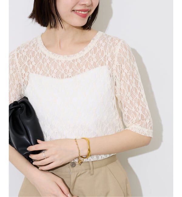 SLOBE IENA「ストレッチレースカットソー」|Tシャツ・カットソー|