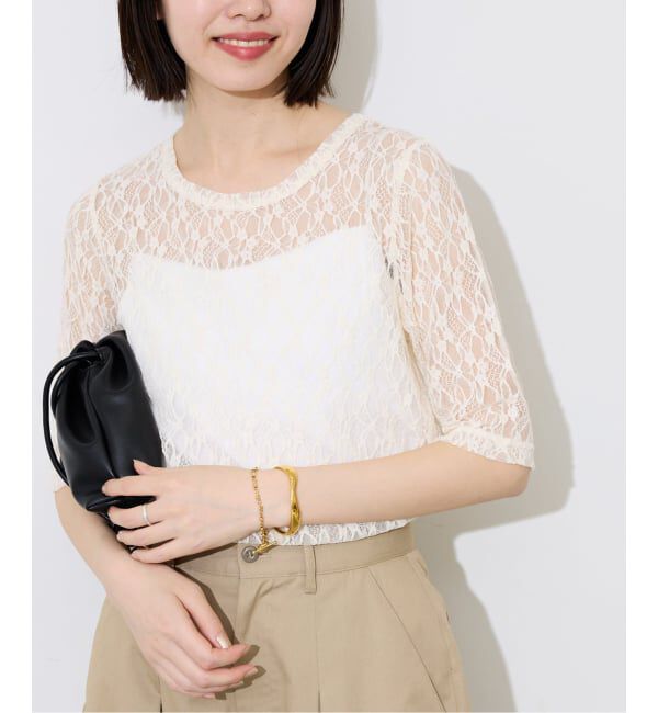 SLOBE IENA「ストレッチレースカットソー」|Tシャツ・カットソー|
