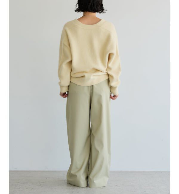 IENA LA BOUCLE「《予約》《洗濯機洗い可》IENA LA BOUCLE ブライトツイルタックパンツ」|スラックス|