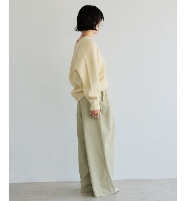 IENA LA BOUCLE「《予約》《洗濯機洗い可》IENA LA BOUCLE ブライトツイルタックパンツ」|スラックス|