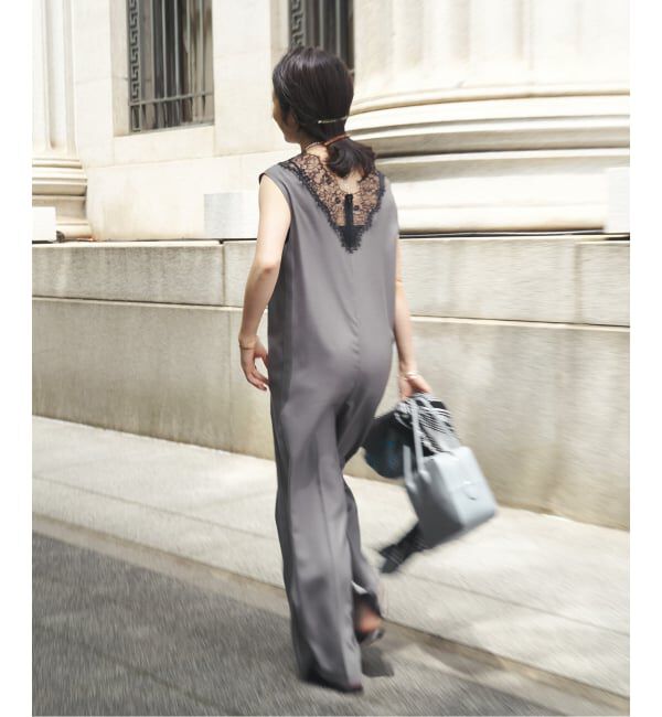 VERMEIL par iena「《一部カラーWEB限定》Lace Neck オールインワン」|オールインワン|