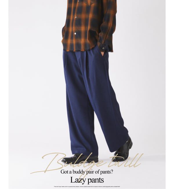 JOURNAL STANDARD relume「《予約》バルジ ツイル &rdquo;レイジー&rdquo; 1タック スラックス」|スラックス|ネイビー