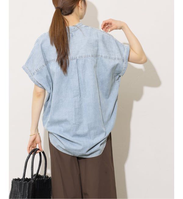 JOURNAL STANDARD relume「《追加》ライトデニムバンドカラーフレンチ」|シャツ・ブラウス|