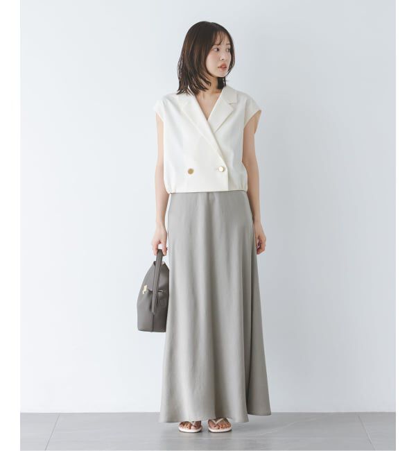 NOBLE「《セットアップ対応》エステルツイルショートジレブラウス」|シャツ・ブラウス|
