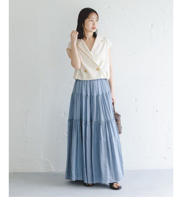 NOBLE「《セットアップ対応》エステルツイルショートジレブラウス」|シャツ・ブラウス|