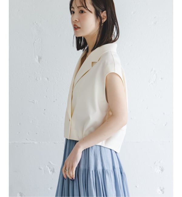 NOBLE「《セットアップ対応》エステルツイルショートジレブラウス」|シャツ・ブラウス|
