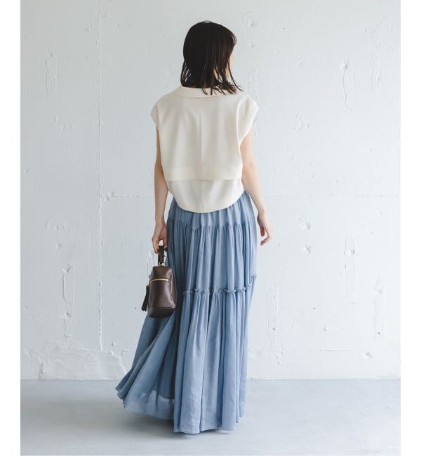 NOBLE「《セットアップ対応》エステルツイルショートジレブラウス」|シャツ・ブラウス|