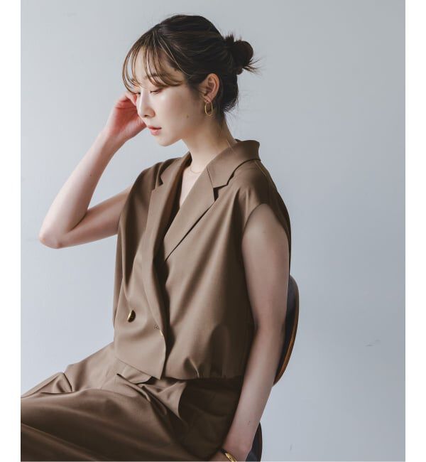 NOBLE「《セットアップ対応》エステルツイルショートジレブラウス」|シャツ・ブラウス|