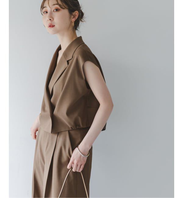 NOBLE「《セットアップ対応》エステルツイルショートジレブラウス」|シャツ・ブラウス|