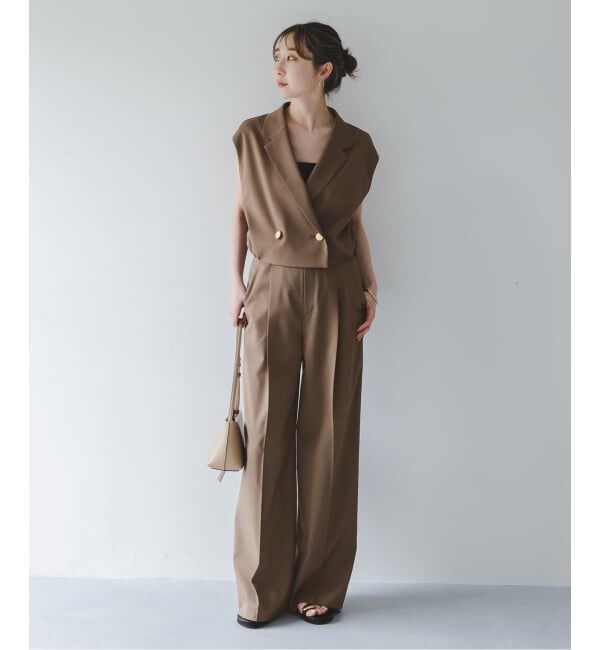 NOBLE「《セットアップ対応》エステルツイルショートジレブラウス」|シャツ・ブラウス|