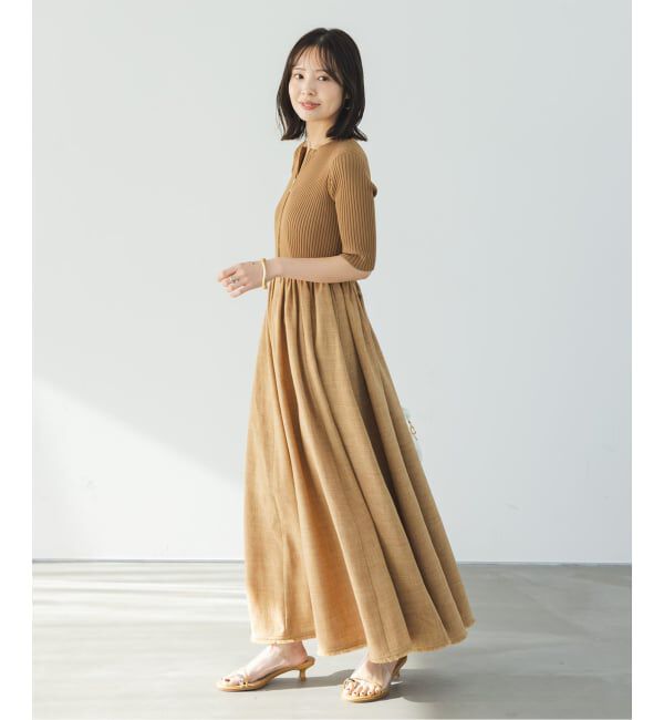 NOBLE「《追加・新色》【洗える】フロントジップドッキングワンピース」|ワンピース|