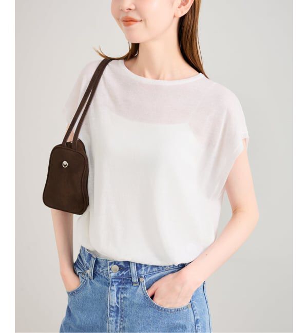 U by SPICK&SPAN「《接触冷感》ウォッシャブルリネンブレンドプルオーバー」|ニット・セーター|