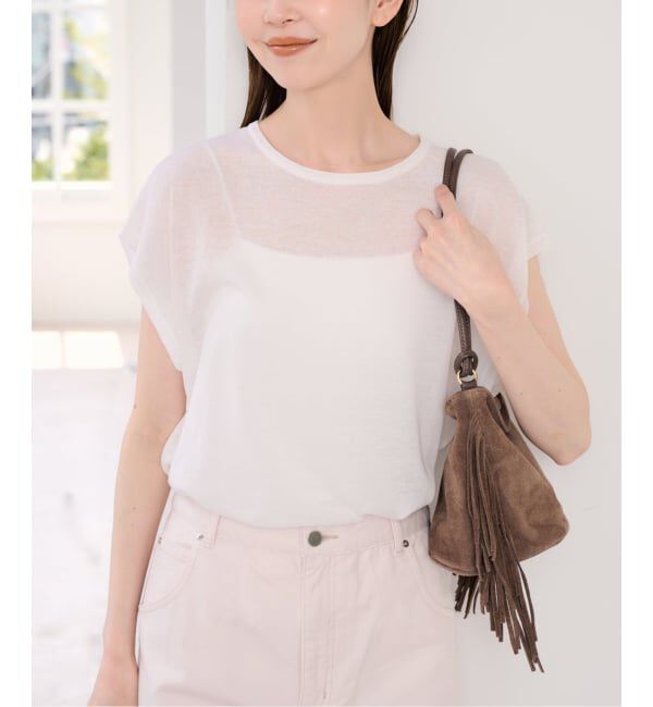 U by SPICK&SPAN「《接触冷感》ウォッシャブルリネンブレンドプルオーバー」|ニット・セーター|
