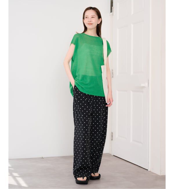 U by SPICK&SPAN「《接触冷感》ウォッシャブルリネンブレンドプルオーバー」|ニット・セーター|