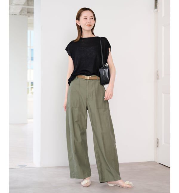 U by SPICK&SPAN「《接触冷感》ウォッシャブルリネンブレンドプルオーバー」|ニット・セーター|