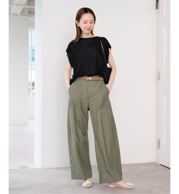 U by SPICK&SPAN「《接触冷感》ウォッシャブルリネンブレンドプルオーバー」|ニット・セーター|