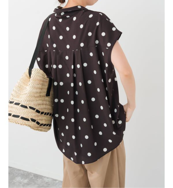 Spick and Span「《WEB限定 / 追加予約》ドットフレンチスリーブシャツ」|シャツ・ブラウス|