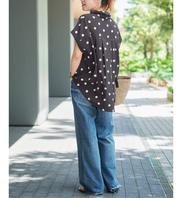 Spick and Span「《WEB限定 / 追加予約》ドットフレンチスリーブシャツ」|シャツ・ブラウス|