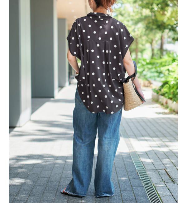Spick and Span「《WEB限定 / 追加予約》ドットフレンチスリーブシャツ」|シャツ・ブラウス|