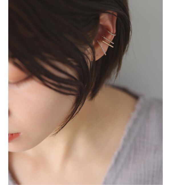 Lilas by Spick&Span「サークルダイヤイヤーカフ K10（片耳）」|イヤーカフ|