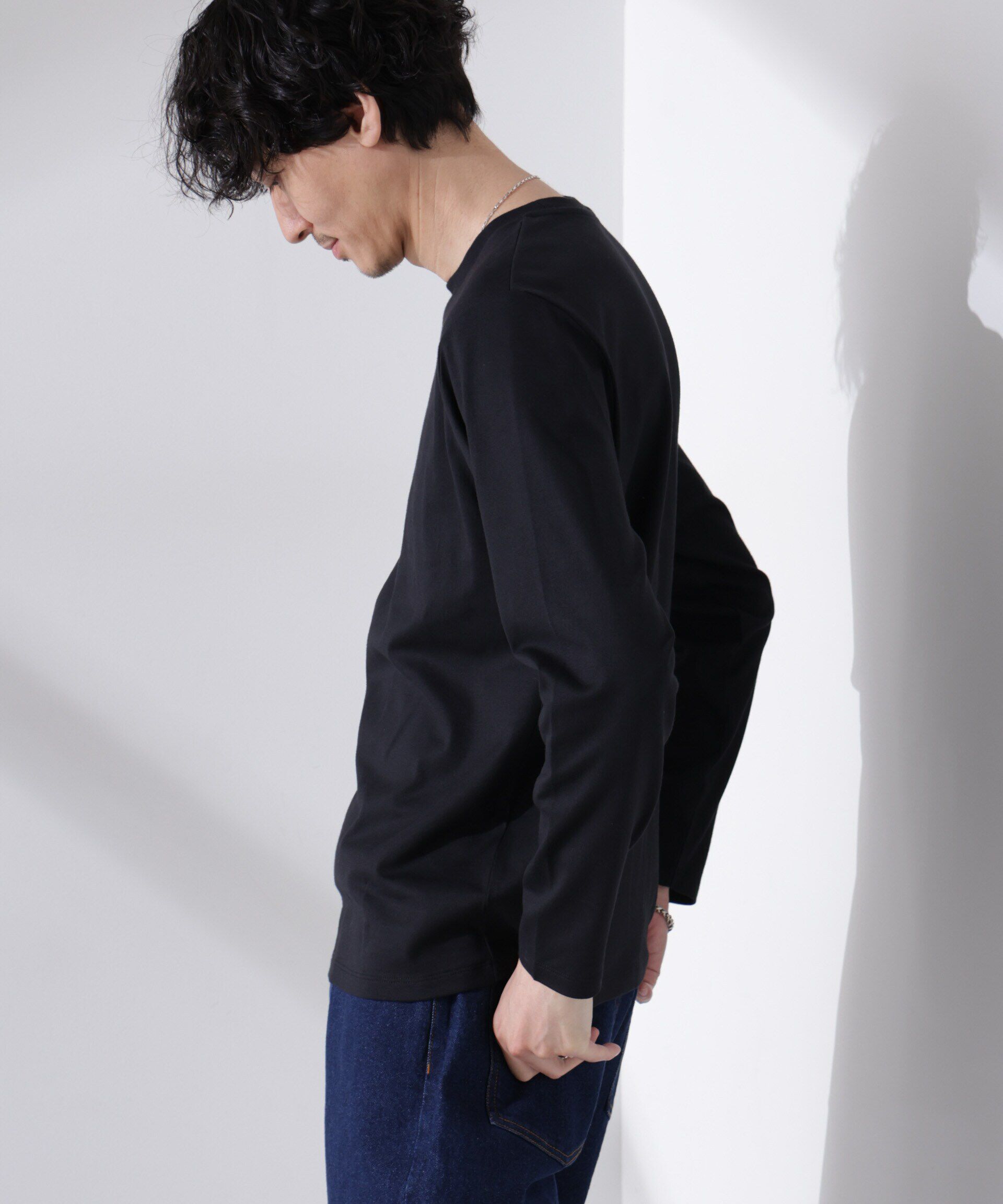 NANO universe「Anti Soaked(R)汗染み防止 クルーネックTシャツ 長袖」|Tシャツ・カットソー|