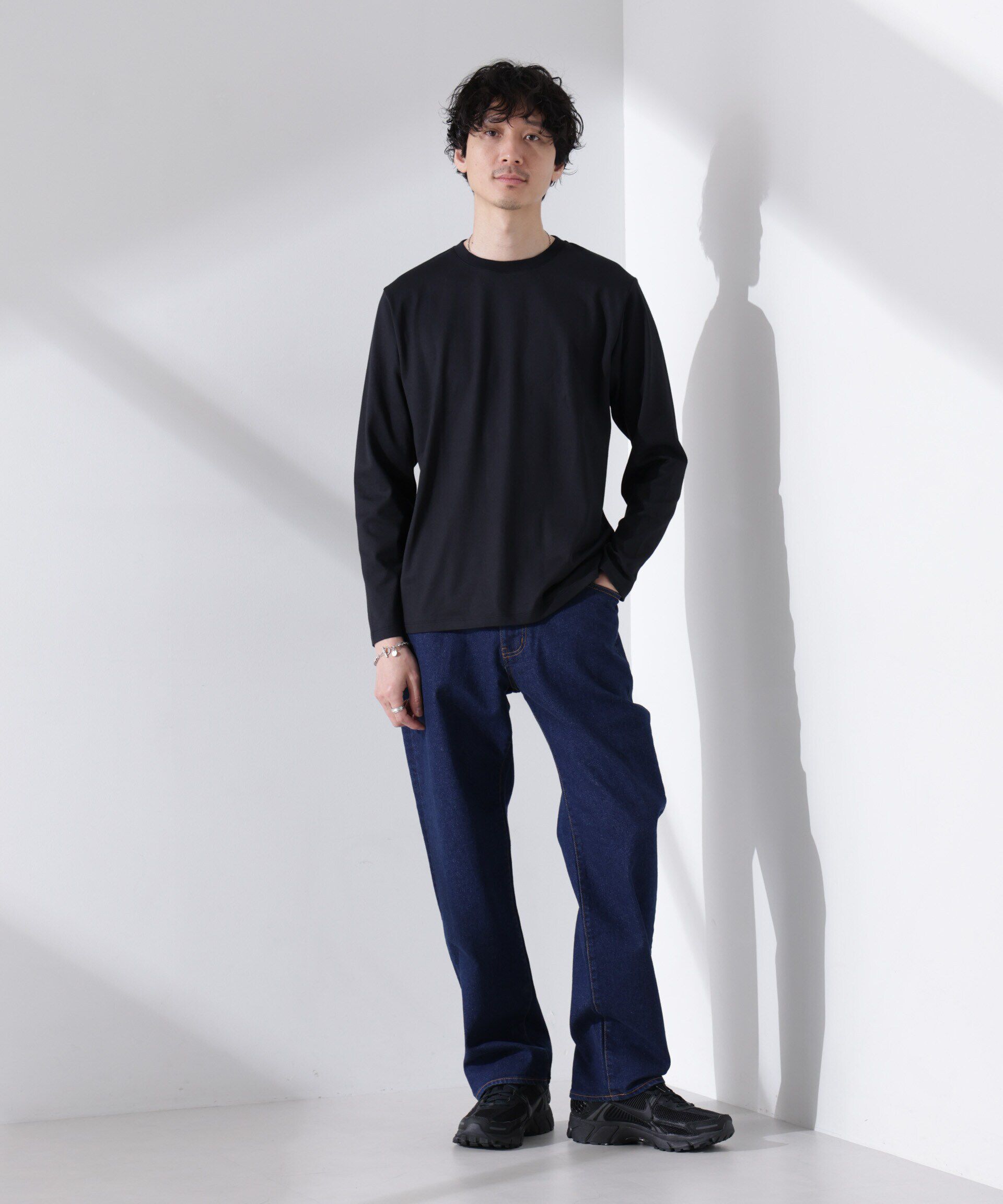 NANO universe「Anti Soaked(R)汗染み防止 クルーネックTシャツ 長袖」|Tシャツ・カットソー|