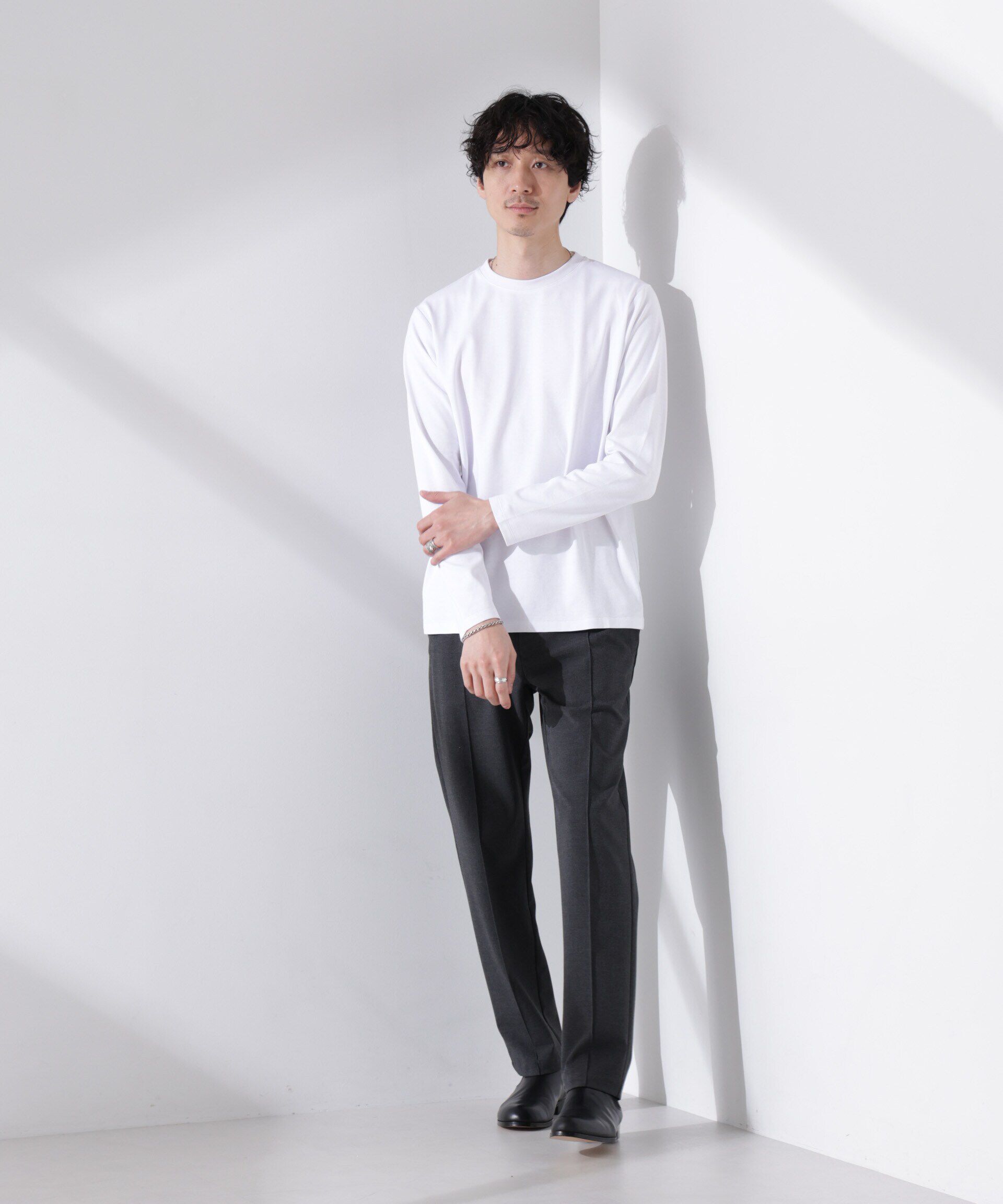 NANO universe「Anti Soaked(R)汗染み防止 クルーネックTシャツ 長袖」|Tシャツ・カットソー|