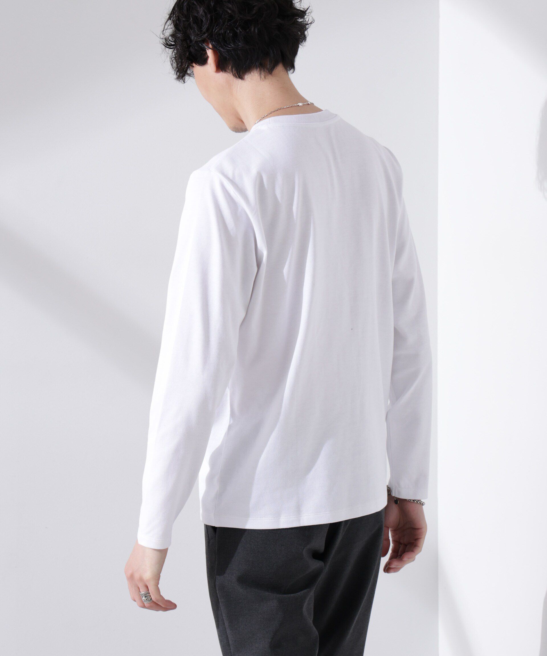 NANO universe「Anti Soaked(R)汗染み防止 クルーネックTシャツ 長袖」|Tシャツ・カットソー|