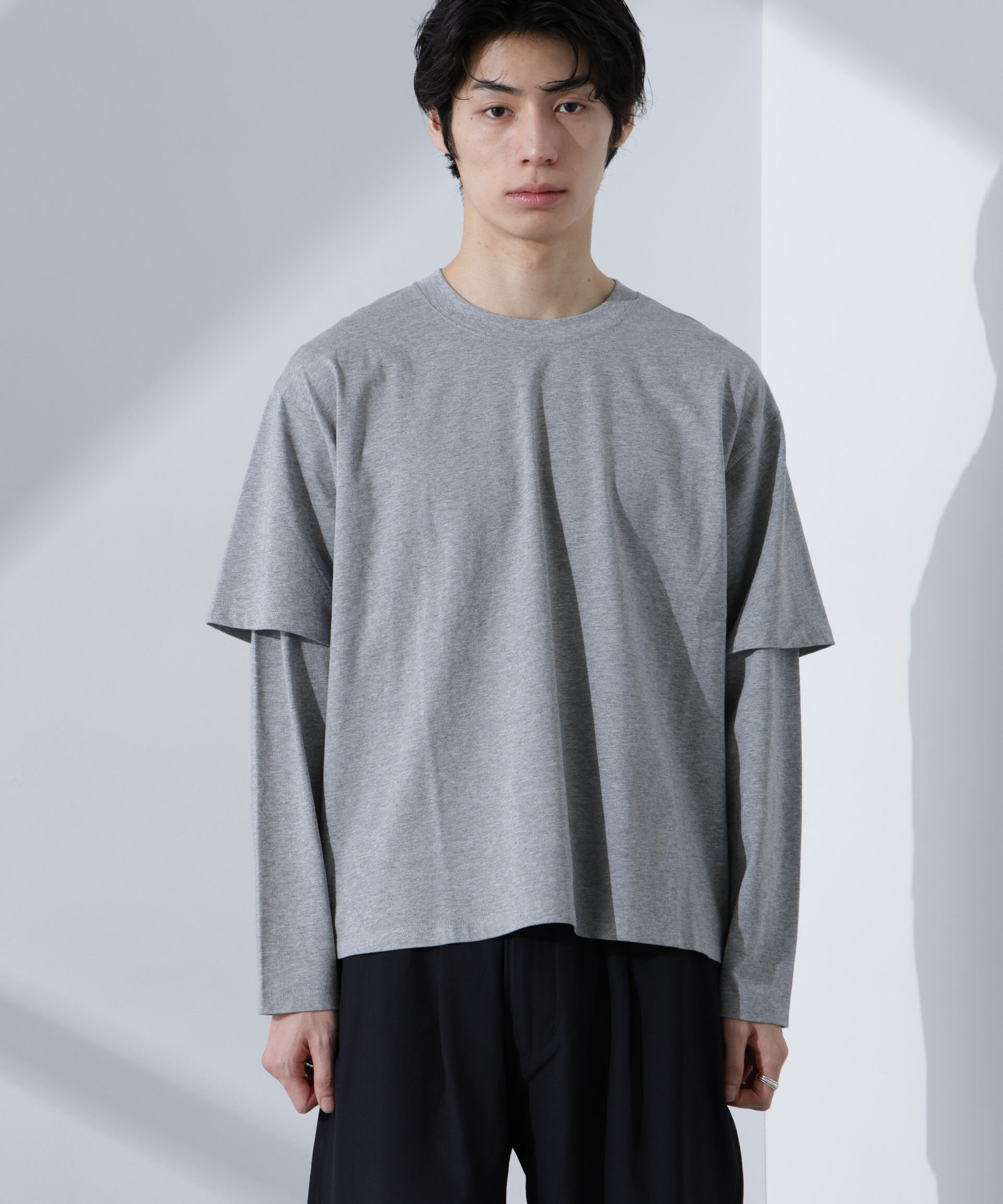 NANO universe「フェイクレイヤードTシャツ 長袖」|Tシャツ・カットソー|