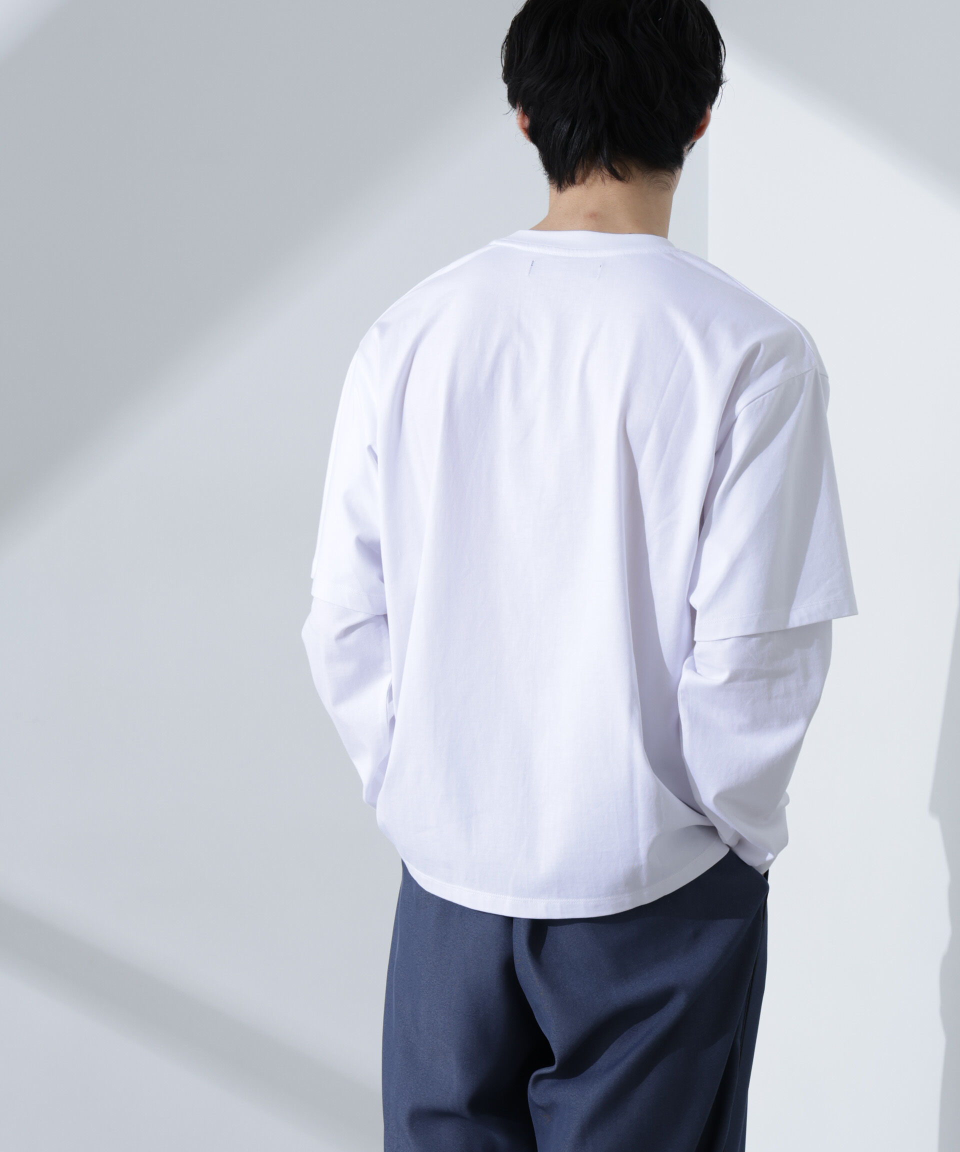 NANO universe「フェイクレイヤードTシャツ 長袖」|Tシャツ・カットソー|