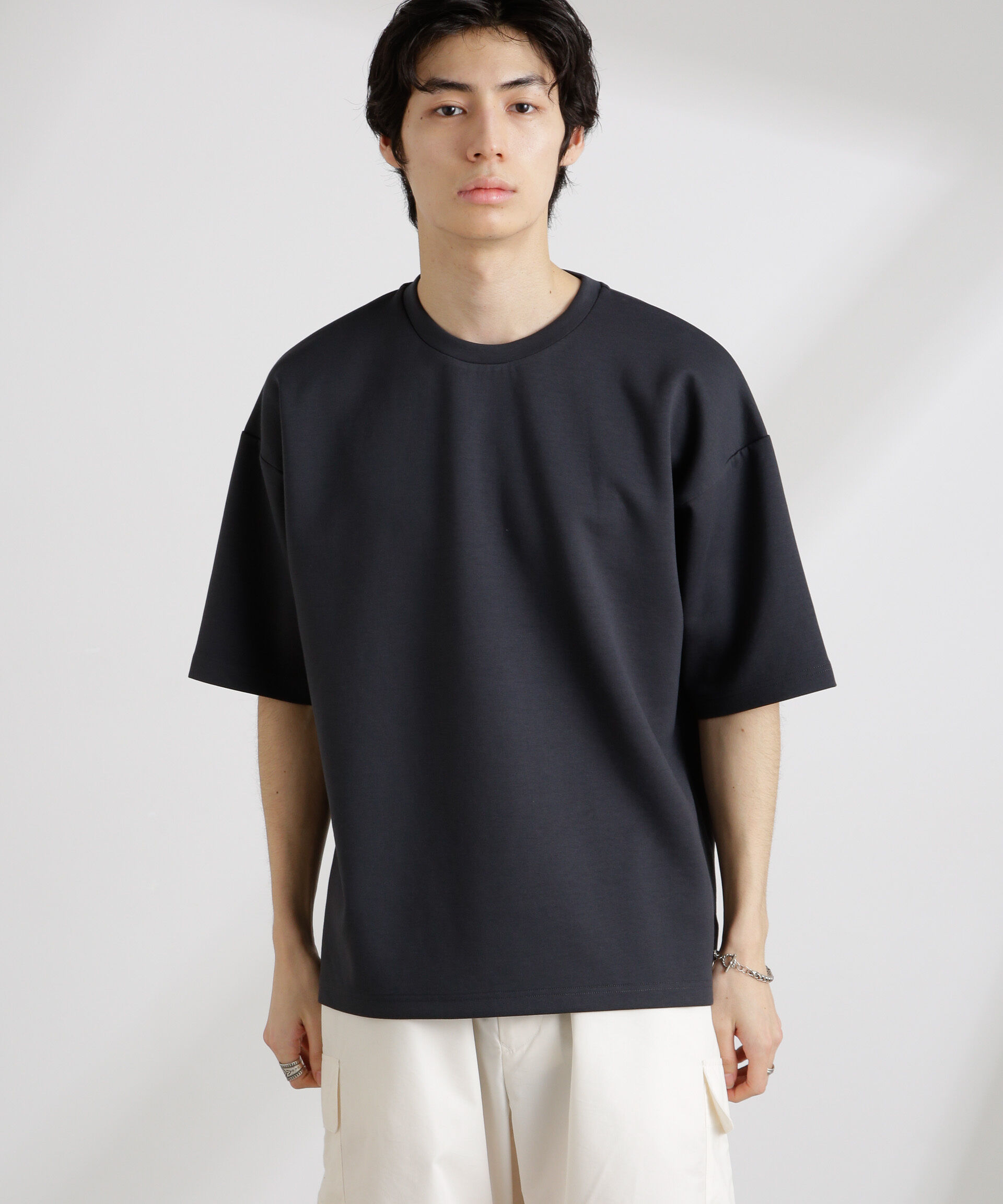 NANO universe「ワイドダンボールTシャツ 半袖」|Tシャツ・カットソー|