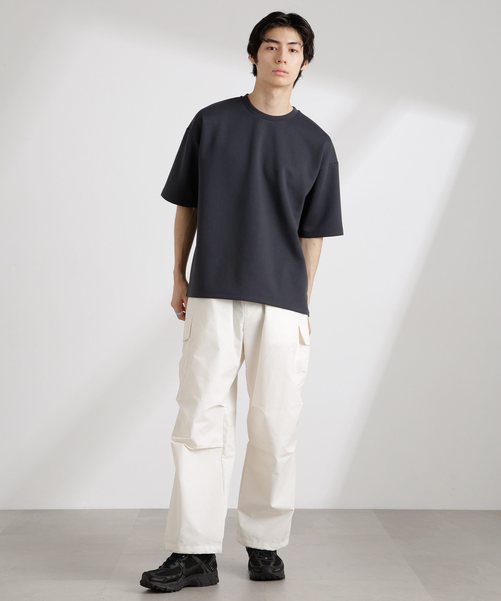 NANO universe「ワイドダンボールTシャツ 半袖」|Tシャツ・カットソー|