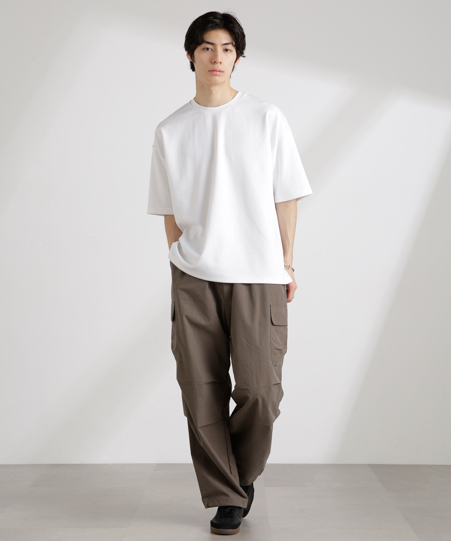 NANO universe「ワイドダンボールTシャツ 半袖」|Tシャツ・カットソー|